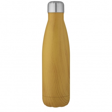 Logotrade Werbeartikel das Foto: Cove 500 ml Kupfer-Vakuum Isolierflasche in Holzoptik