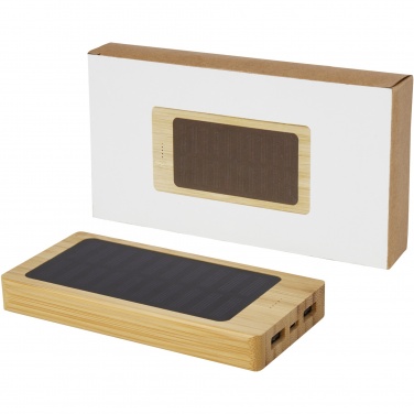 Logotrade Werbegeschenke das Foto: Alata 8000 mAh Bambus Solar-Powerbank