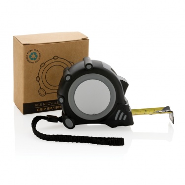 Logotrade Firmengeschenke das Foto: Grip 5m/19mm Maßband aus RCS recyceltem Kunststoff