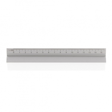 Logotrade Werbeartikel das Foto: 15cm Dreikantlineal aus Aluminium