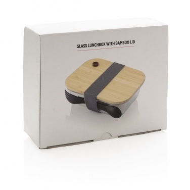 Logotrade werbemittel das Foto: Lunch-Box aus Glas mit Bambusdeckel