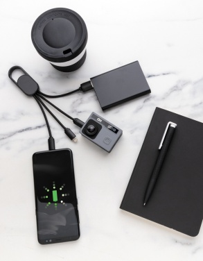 Logotrade werbemittel das Foto: 4-in-1 Kabel mit Karabiner-Clip