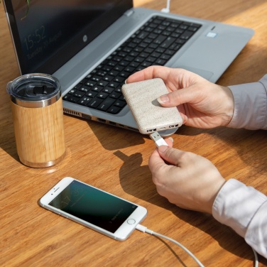 Logotrade Werbeartikel das Foto: Weizenstroh 5.000 mAh Pocket Powerbank