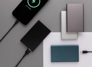Logotrade Logogeschenke das Foto: 4.000mAh Type-C Powerbank aus RCS recyeltem ABS & Aluminium