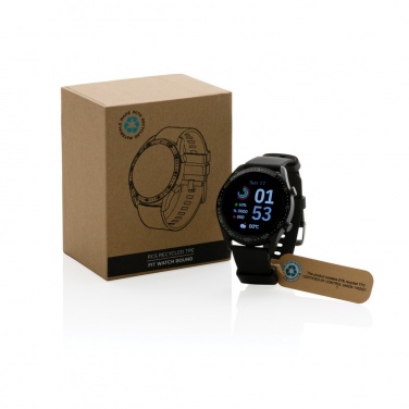 Logotrade werbemittel das Foto: Runde Fit Watch aus RCS recyceltem TPU