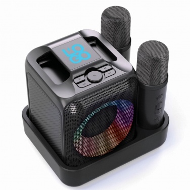 Logotrade Werbeartikel das Foto: Singvibe Karaoke-Set mit Doppelmikrofon aus RCS rec. ABS