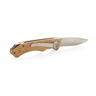 Logotrade Geschäftsgeschenke das Foto: Outdoormesser aus Holz
