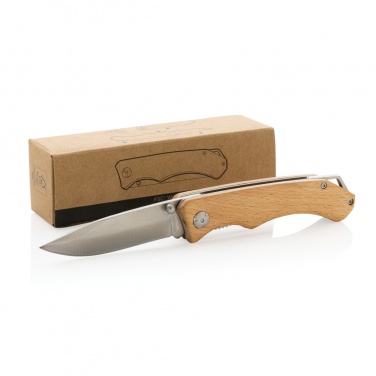 Logotrade Geschäftsgeschenke das Foto: Outdoormesser aus Holz