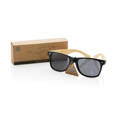 Logotrade Firmengeschenke das Foto: Sonnenbrille aus Bambus und RCS recyceltem Kunststoff