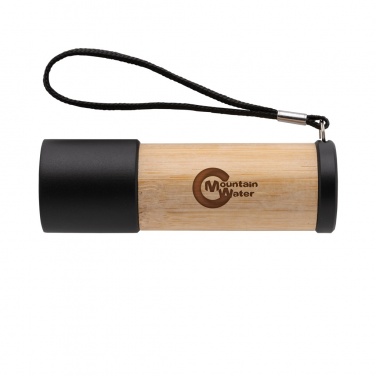 Logotrade Werbegeschenke das Foto: Bambus- und RCS-Recyclingplastiktaschenlampe