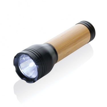 Logotrade Firmengeschenke das Foto: Lucid 3W Taschenlampe aus RCS recycelt. Kunststoff & Bambus