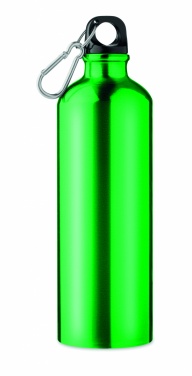 Logotrade werbemittel das Foto: Einwandige 750-ml-Aluminiumflasche mit Karabiner und individuell anpassbarem Druck