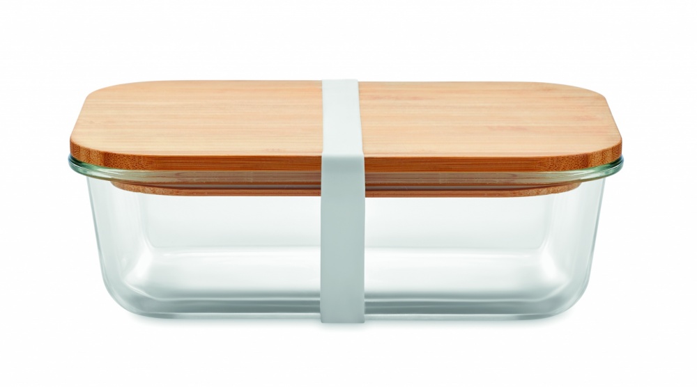 Logotrade Werbegeschenke das Foto: Lunchbox Glas mit Bambus