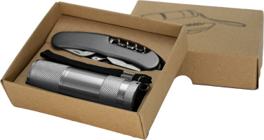 Logotrade Logogeschenke das Foto: Set Taschenlampe und Taschenmesser DOVER