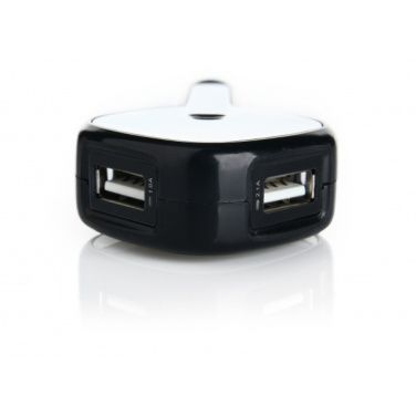 Logotrade Logogeschenke das Foto: Duales USB-Autoladegerät