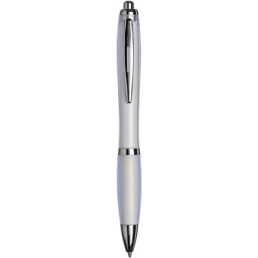 Logotrade Werbeartikel das Foto: Curvy ballpoint pen with frosted barrel and grip