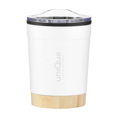 Logotrade Firmengeschenke das Foto: Kobe Bamboo RCS Kaffeetasse aus recyceltem Stahl, 350 ml