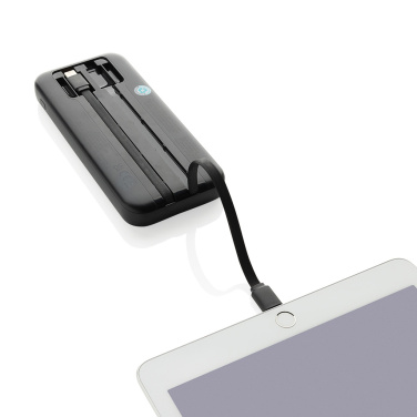 Logotrade Werbeartikel das Foto: Turbopack 10000mAh Powerbank mit integr. Kabeln aus RCS rABS