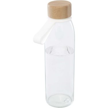 Logotrade werbemittel das Foto: Porto 500 ml Glas-Flasche mit Silikongriff und Bambusdeckel