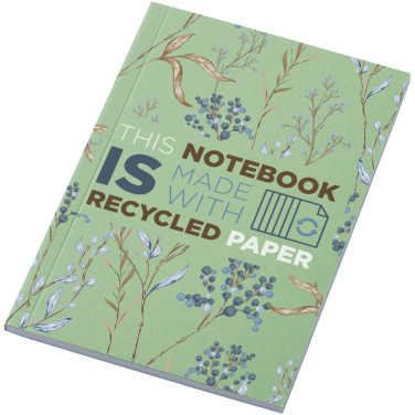 Logotrade Werbeartikel das Foto: Novella Austen A6 Softcover Notizbuch aus Recyclingmaterial – 50 Blatt