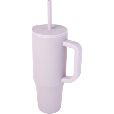 Logotrade Geschäftsgeschenke das Foto: Brady 900 ml RCS-zertifizierter Isolierbecher mit Silikon Trinkhalm