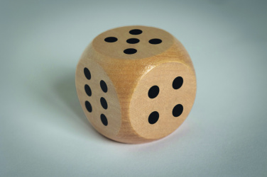 Logotrade Logogeschenke das Foto: Spielwürfel Schima-Holz Ø 5cm