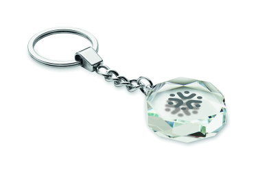 Logotrade Werbegeschenke das Foto: Schlüsselanhänger Glas rund