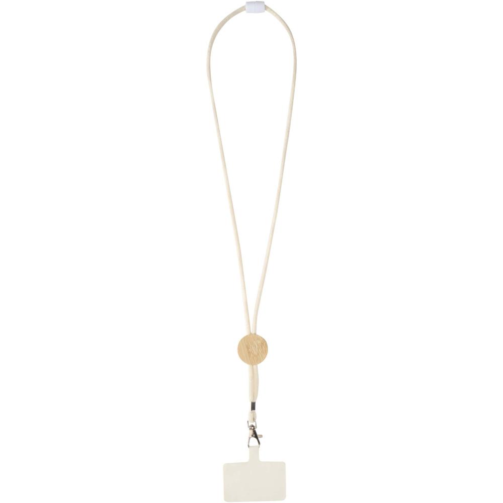 Logotrade Geschäftsgeschenke das Foto: Adhab Smartphone Lanyard mit Bambusdetails