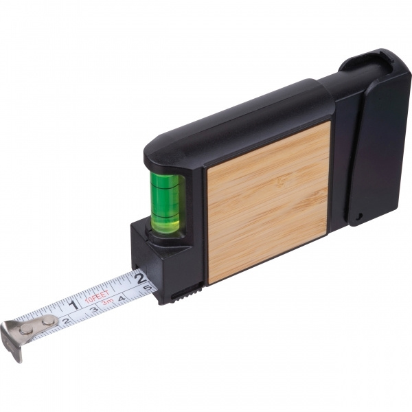 Logotrade Werbeartikel das Foto: 3-Meter-Bandmaß mit Wasserwaage HALIFAX