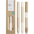 Originalhome Kerzen im Streifendesign – 3er-Set, Cremefarben