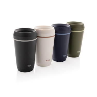 Logotrade Werbeartikel das Foto: Topl-Becher aus rec. Kunststoff mit 360-Grad-Deckel 354ml