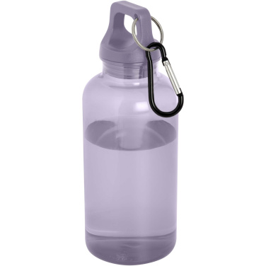 Logotrade Logogeschenke das Foto: Oregon 400 ml RCS-zertifizierte Trinkflasche aus recyceltem Kunststoff mit Karabiner 
