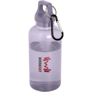 Logotrade Logogeschenke das Foto: Oregon 400 ml RCS-zertifizierte Trinkflasche aus recyceltem Kunststoff mit Karabiner 