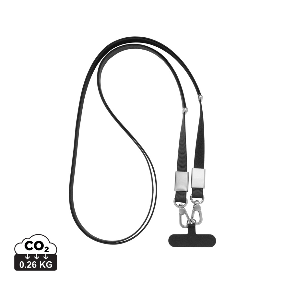 Logotrade Werbeartikel das Foto: Nivo Crossbody-Handyband aus RCS recyceltem PET
