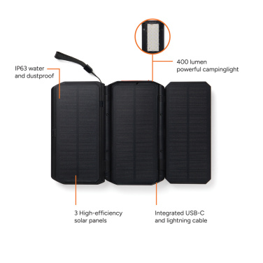 Logotrade Geschäftsgeschenke das Foto: Nordic Drift Titan 10.000mAh Solar Powerbank with 3 Panels