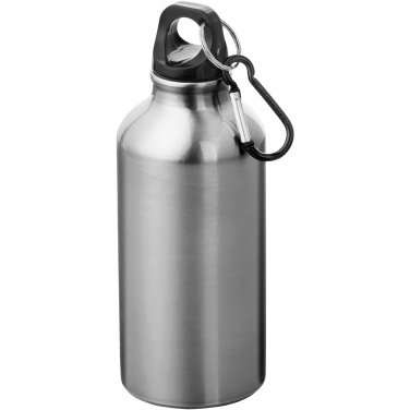 Logotrade corporate gift image of: Oregon 400 ml aluminium water bottle with carabiner