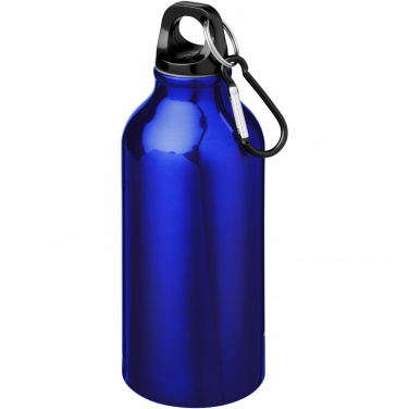 Logotrade business gift image of: Oregon 400 ml aluminium water bottle with carabiner