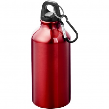 Logotrade promotional merchandise picture of: Oregon 400 ml aluminium water bottle with carabiner