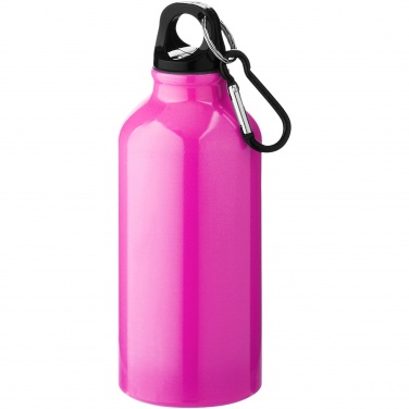 Logo trade promotional products picture of: Oregon 400 ml aluminium water bottle with carabiner