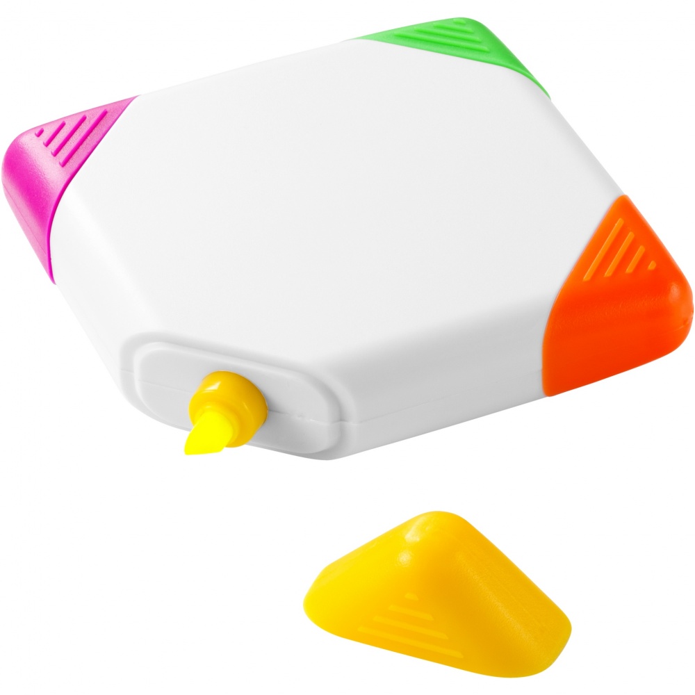 Logo trade promotional merchandise photo of: Trafalgar square-shaped 4-colour highlighter