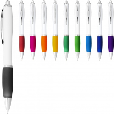 Logotrade promotional items photo of: Nash ballpoint pen white barrel and coloured grip