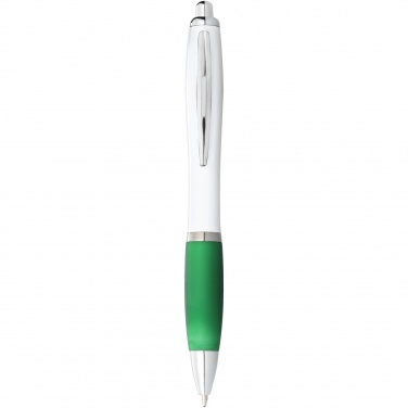 Logotrade promotional giveaway picture of: Nash ballpoint pen white barrel and coloured grip