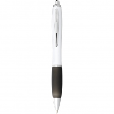 Logotrade promotional merchandise photo of: Nash ballpoint pen white barrel and coloured grip