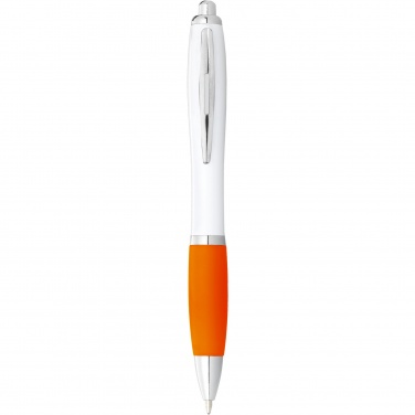 Logotrade promotional merchandise image of: Nash ballpoint pen white barrel and coloured grip