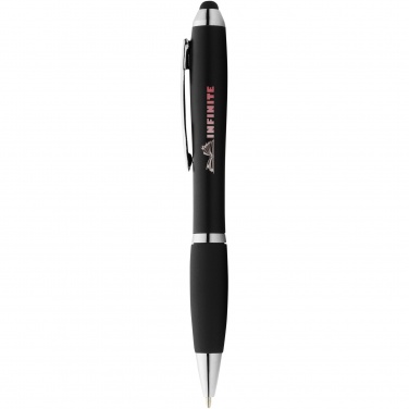 Logo trade promotional giveaway photo of: Nash coloured stylus ballpoint pen with black grip