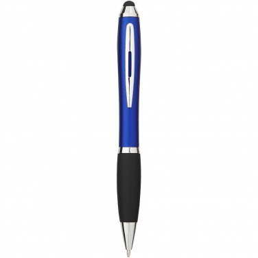 Logo trade promotional products picture of: Nash coloured stylus ballpoint pen with black grip
