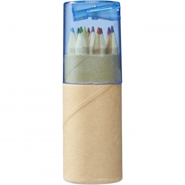 Logo trade business gift photo of: Hef 12-piece coloured pencil set with sharpener