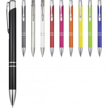Logotrade promotional giveaway picture of: Moneta aluminium click ballpoint pen (blue ink)