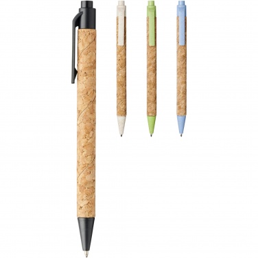 Logo trade promotional gifts picture of: Midar cork and wheat straw ballpoint pen
