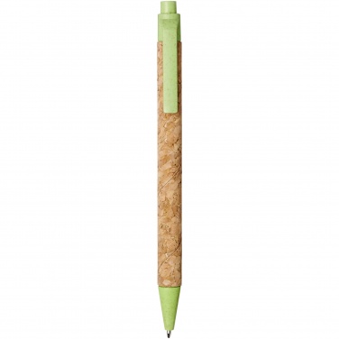 Logo trade promotional items image of: Midar cork and wheat straw ballpoint pen